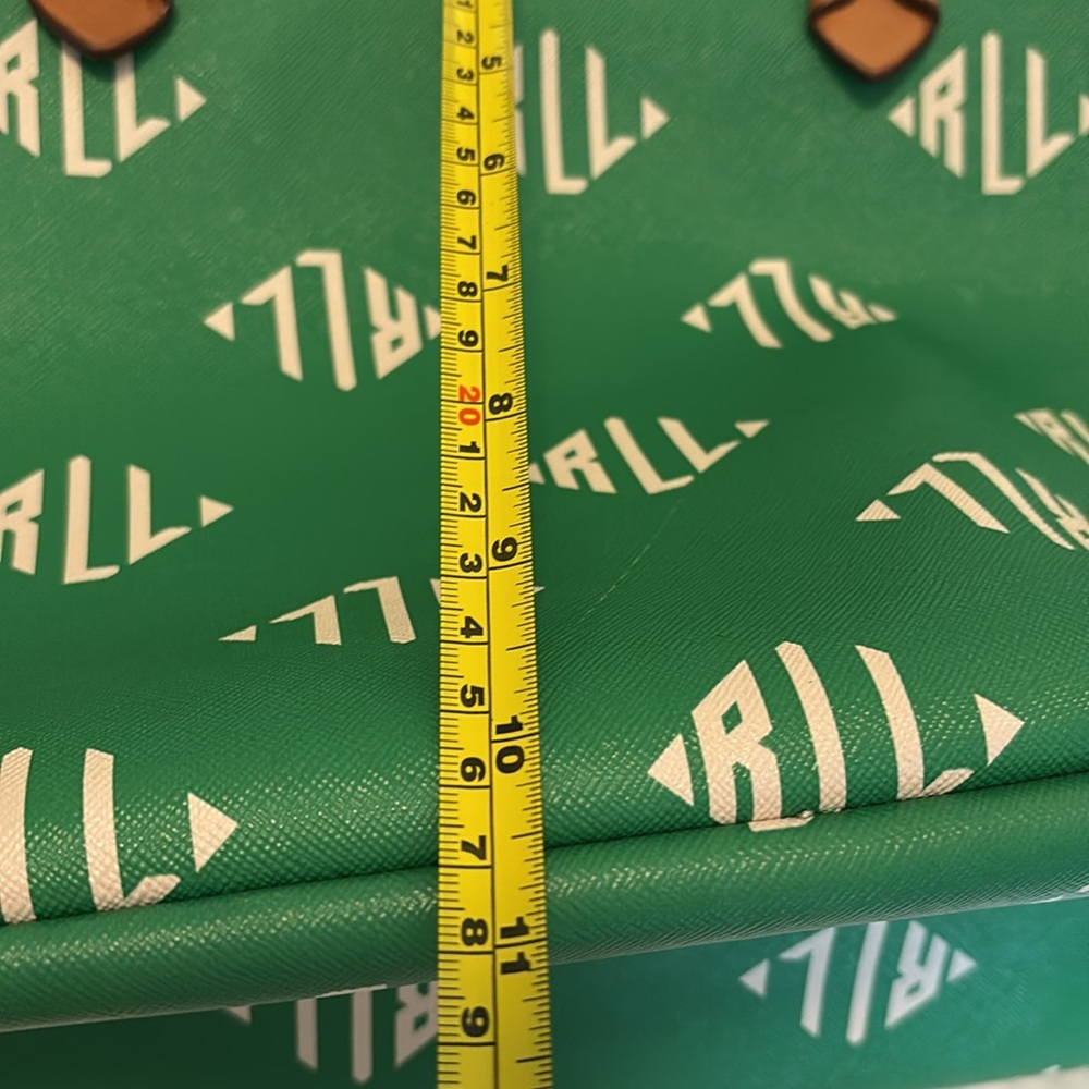VTG Lauren by Ralph Lauren Caldwell Shopper in Lawn Green large logo tote bag - Picture 8 of 15